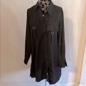 NWOT Chic Black Long Sleeve Shirt Dress